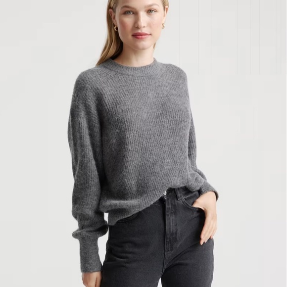 Quince Charcoal Women's Crew Neck Sweater - Picture 1 of 12